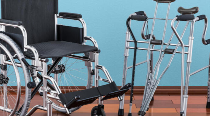 A person in a wheelchair outside