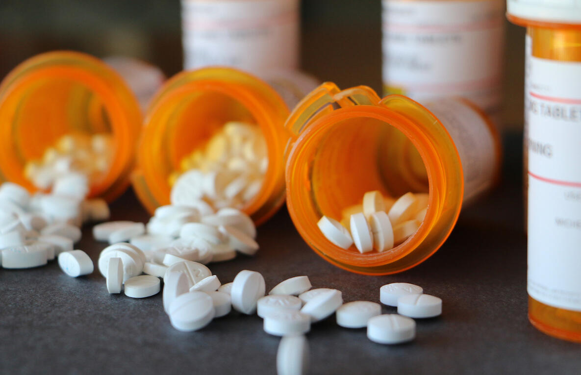 Pills in a prescription bottles